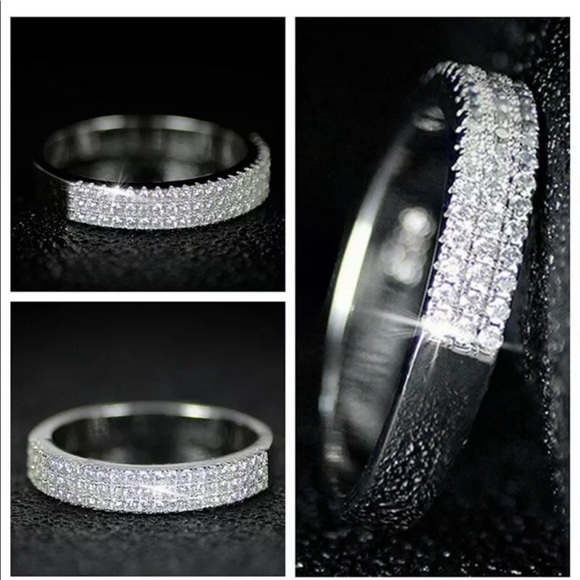 925 silver engagement wedding band - Picture 3 of 4